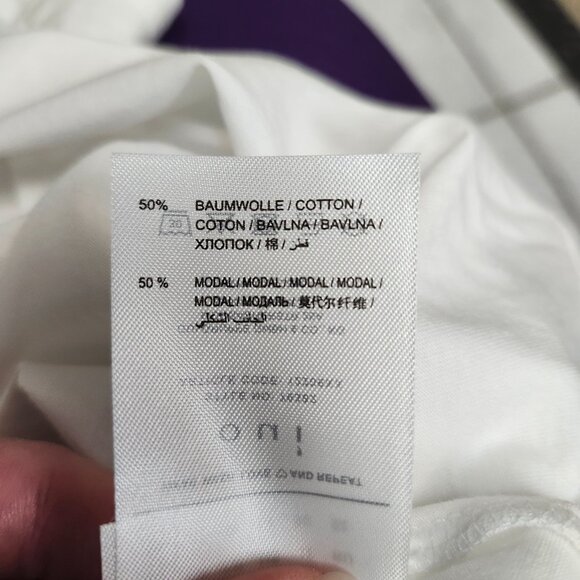 Oui Women's White/Blue Graphic "Love Yourself" Tee Size 16 - Picture 8 of 10